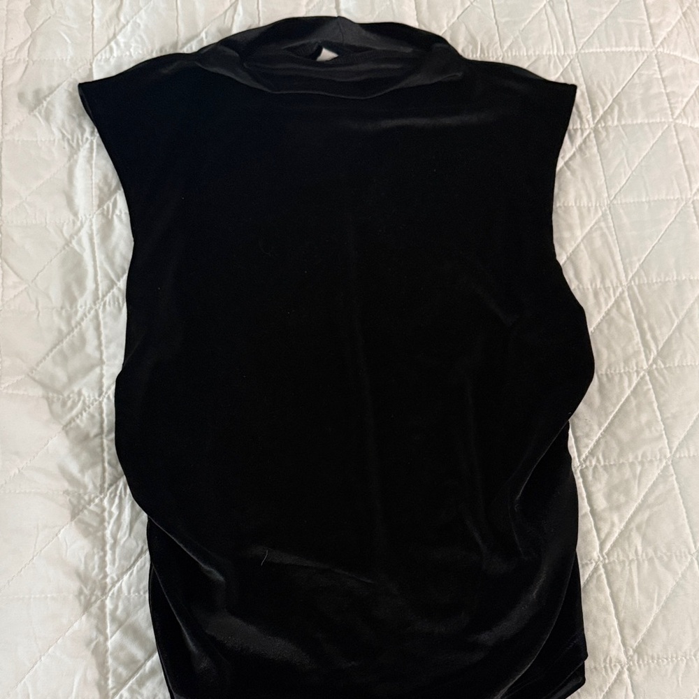 a new day Black Velvet Sleeveless Cowl Neck Tank